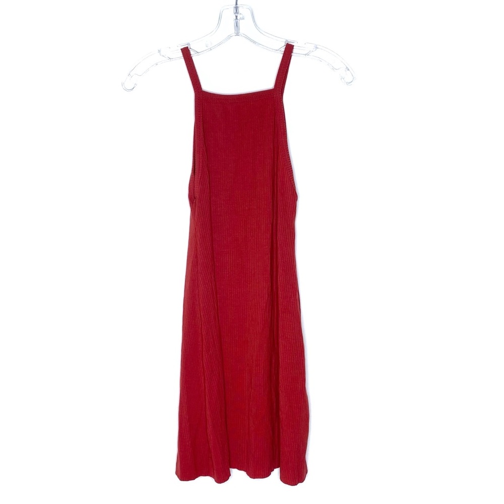 Reformation Rhodes Red Ribbed Mini Dress